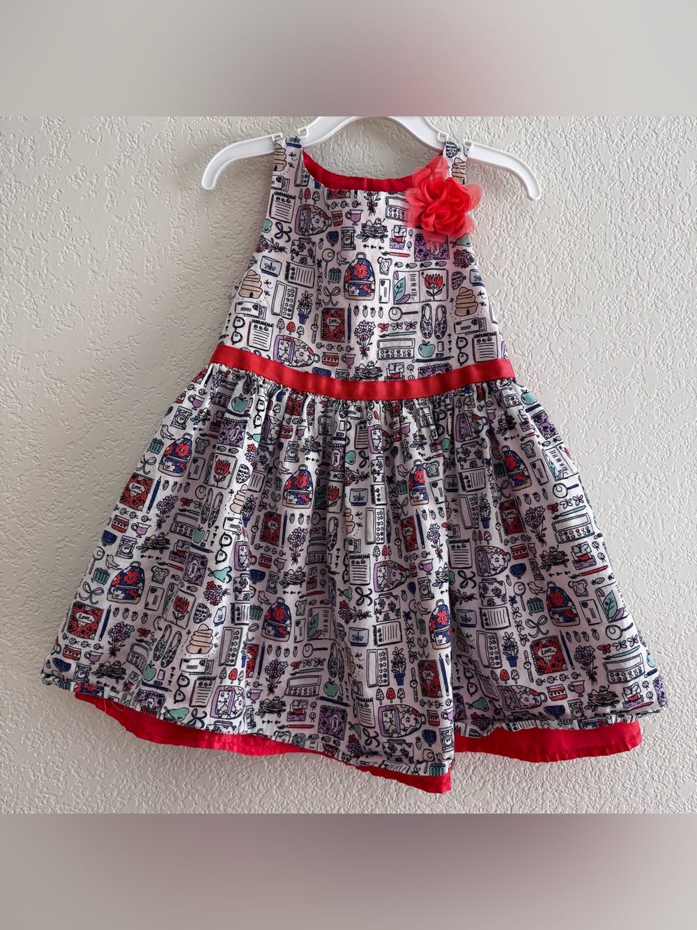 VTG Y2K Cherokee Back to school Dress Sleeveless Novelty Whimsical Girls 5T